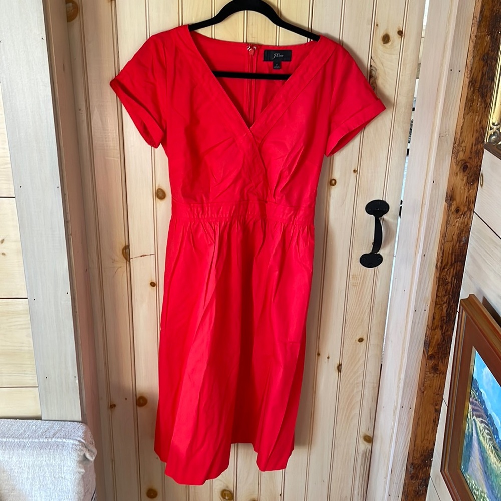 J Crew Red Cotton Sundress / 2